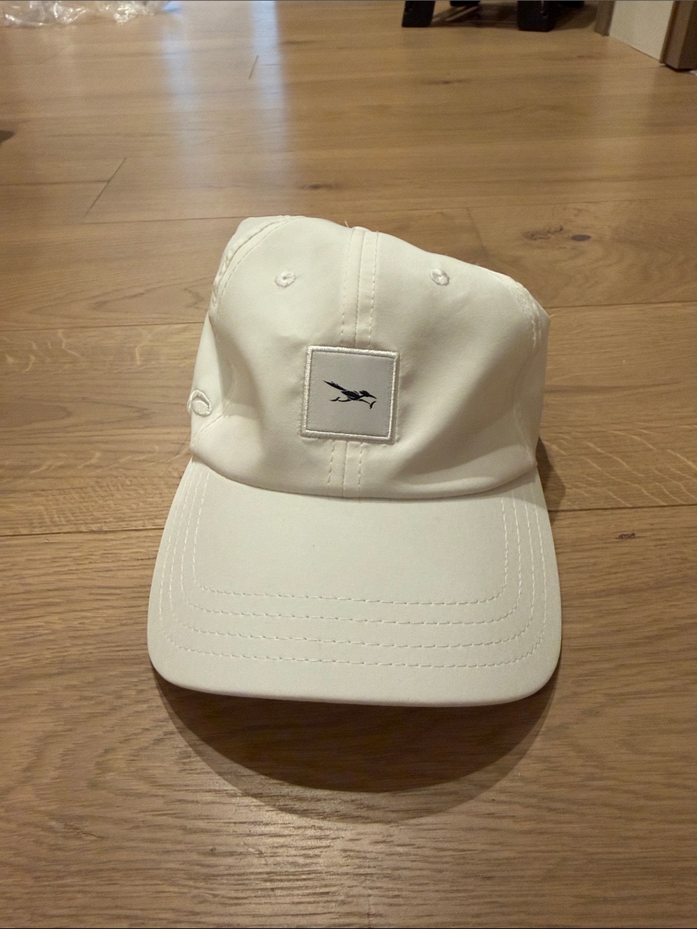 White Sport Baseball Cap with Small Bird Patch - Grayhawk Golf Course